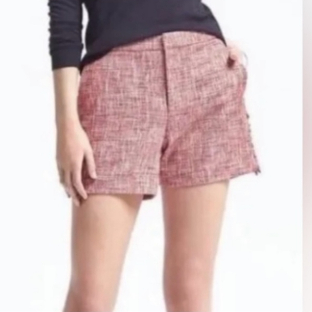 Banana Republic Red 5" Tweed Shorts Sz 8